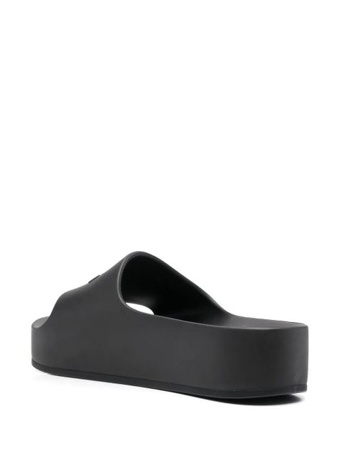 Balenciaga raised-logo platform slides - Black