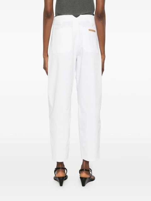 Max Mara pleated straight-leg trousers - White