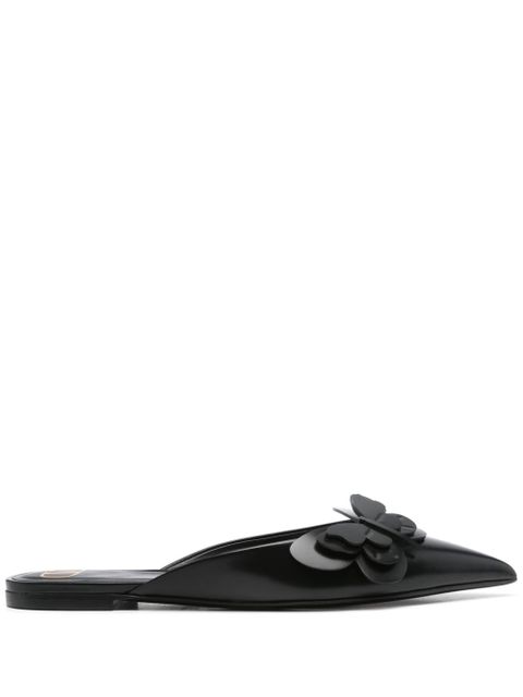Valentino Garavani butterfly-appliqué slippers - Black - zdjęcie produktu nr 1