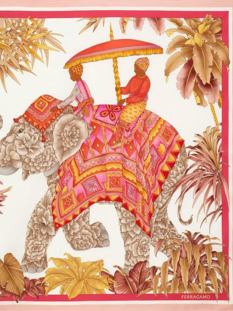 Ferragamo india-print silk scarf - Neutrals - zdjęcie produktu nr 2