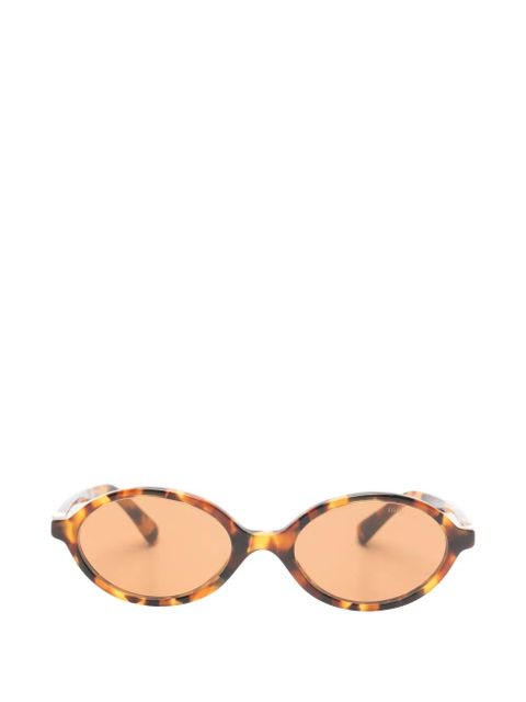 Miu Miu Eyewear tortoiseshell-effect oval-frame sunglasses - Brown - zdjęcie produktu nr 1