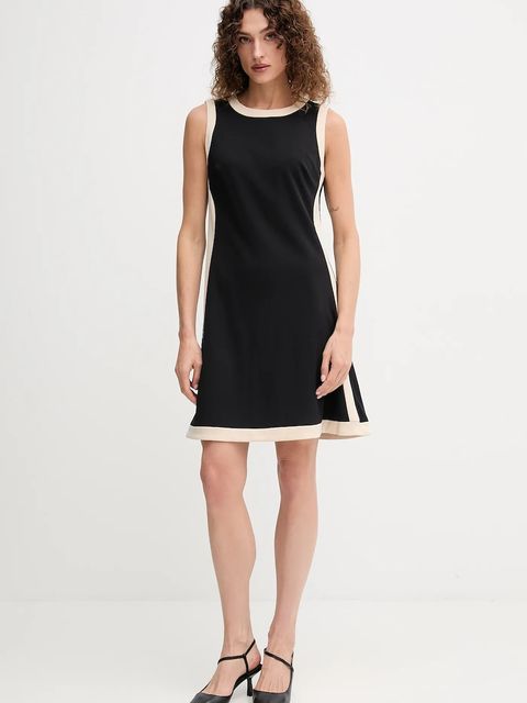 Dkny sukienka kolor czarny mini rozkloszowana DD4D1955