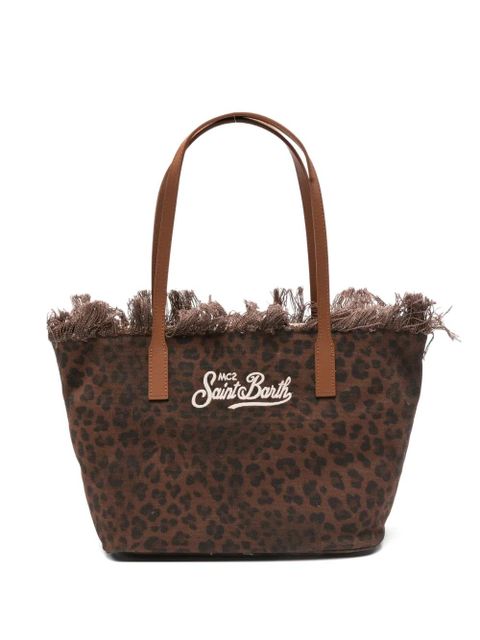 MC2 Saint Barth City fringed leopard-print tote bag - Brown - zdjęcie produktu nr 1