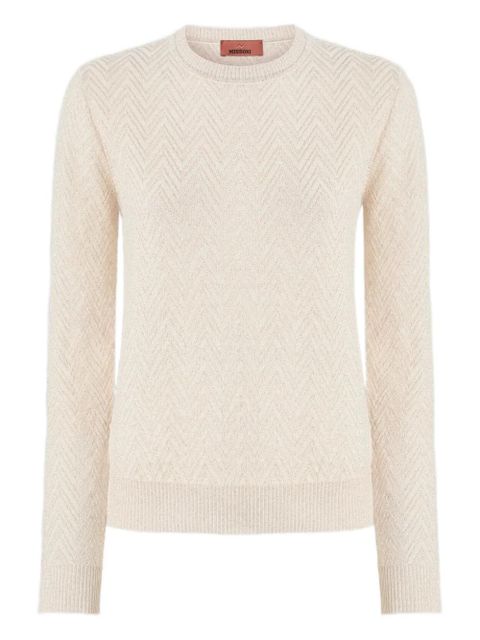 Missoni chevron-pattern crew-neck sweater - Neutrals - zdjęcie produktu nr 1
