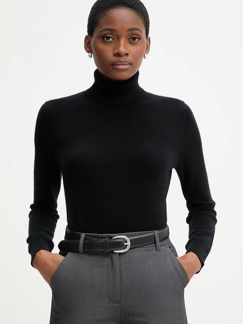 United Colors of Benetton sweter kaszmirowy kolor czarny lekki z golfem 1033D202D - zdjęcie produktu nr 1