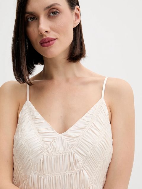 Pedro del Hierro sukienka kolor beżowy maxi rozkloszowana 3812198