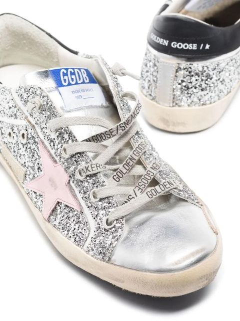 Golden Goose Superstar glitter-embellished trainers - Silver - zdjęcie produktu nr 2
