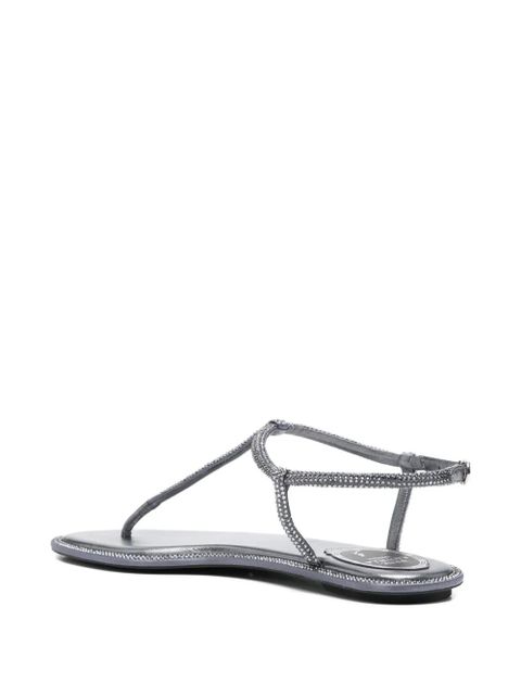 René Caovilla Diana embellished t-strap sandals - Silver