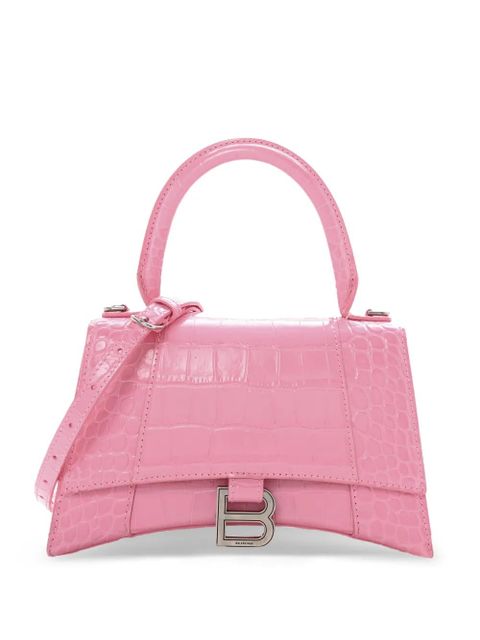 Balenciaga Hourglass crocodile-embossed tote bag - Pink - zdjęcie produktu nr 1
