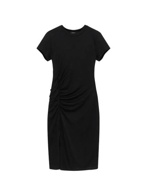 ANINE BING Vida gathered slit midi dress - Black - zdjęcie produktu nr 1