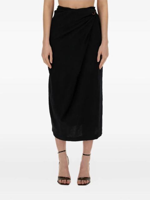 Alysi draped knot-detail midi skirt - Black - zdjęcie produktu nr 1