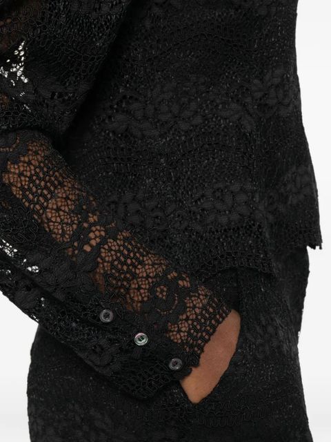 TWINSET lace scalloped blouse - Black