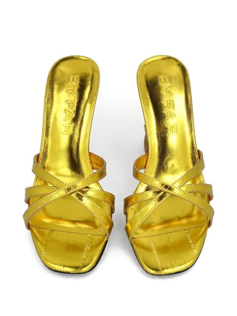 BY FAR 70mm Julie leather sandals - Gold - zdjęcie produktu nr 2
