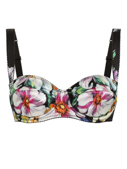 Dolce & Gabbana Rose Garden-print bra - Black - zdjęcie produktu nr 1