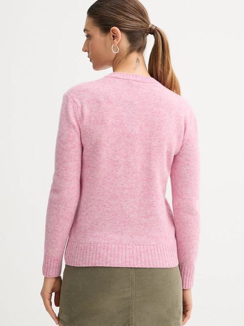 United Colors of Benetton sweter wełniany damski kolor różowy lekki