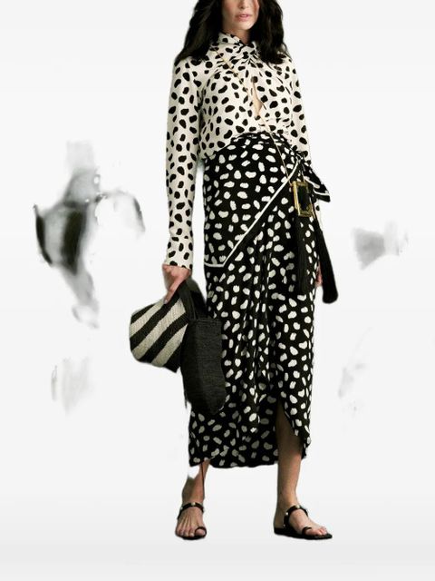 Johanna Ortiz Captivation printed midi skirt - Black