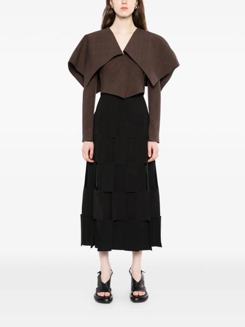 A.W.A.K.E. Mode collar crop jacket - Brown - zdjęcie produktu nr 2