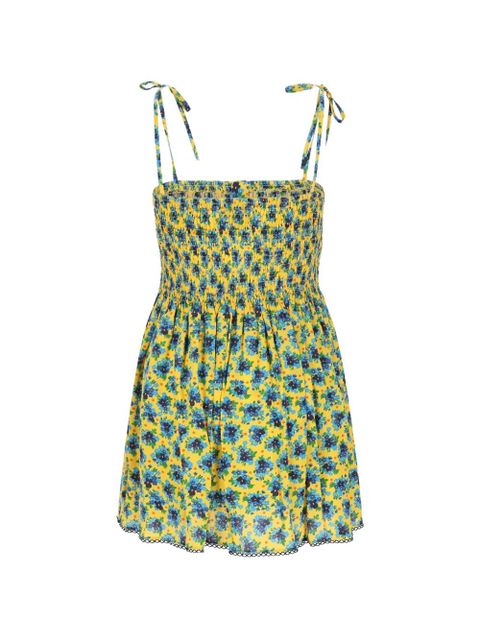 Miu Miu floral-print mini dress - Yellow - zdjęcie produktu nr 2