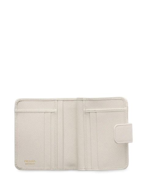 Prada small saffiano-leather snap wallet - Neutrals