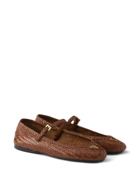 Prada woven ballet flats - Brown