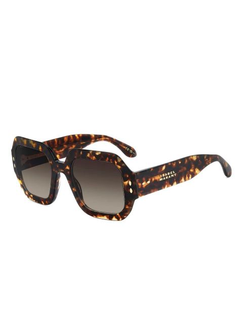 Isabel Marant Eyewear geometric-frame tortoiseshell sunglasses - Brown - zdjęcie produktu nr 2