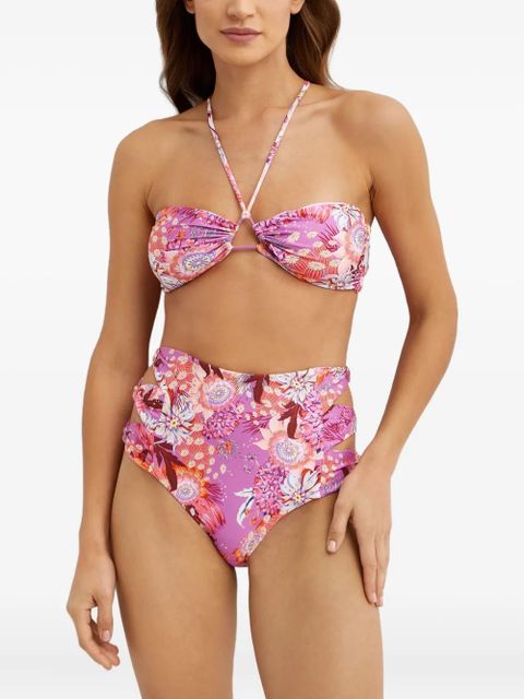 Agua By Agua Bendita floral-pattern bikini top - Purple