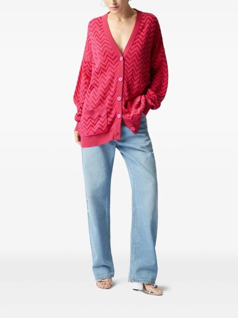 Missoni chevron-woven cardigan - Red - zdjęcie produktu nr 2