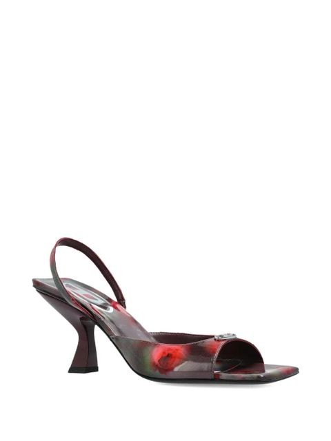 Diesel D-Amber floral-print slingback heeled sandals - Red