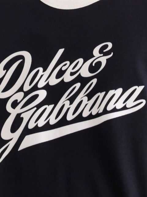 Dolce & Gabbana logo-print ringer T-shirt - Blue - zdjęcie produktu nr 2