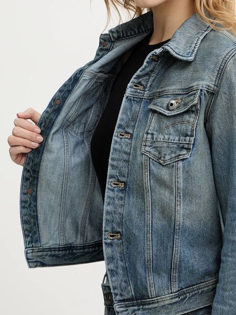 G-Star kurtka jeansowa kolor niebieski przejściowa D27939-D788