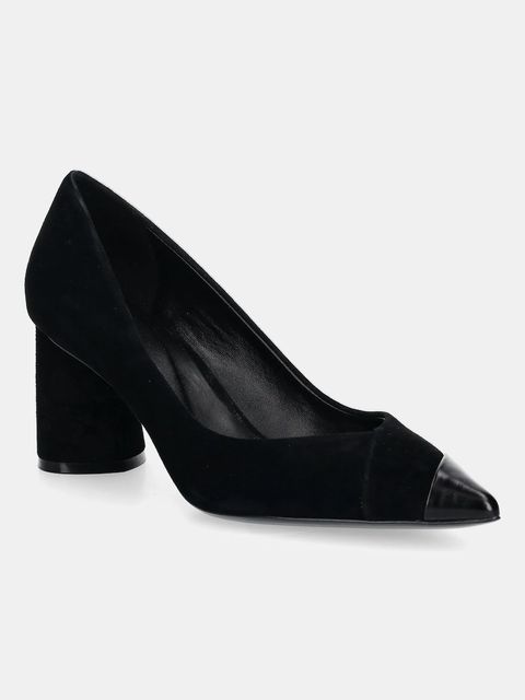 BOSS szpilki zamszowe Gracey kolor czarny na słupku 50548592 - zdjęcie produktu nr 1