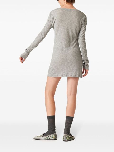 Miu Miu ribbed knit jersey dress - Grey