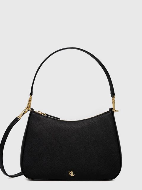 Lauren Ralph Lauren torebka skórzana kolor czarny - zdjęcie produktu nr 2