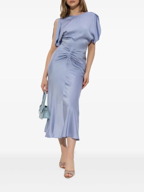 Victoria Beckham puff-sleeved ruched dress - Blue - zdjęcie produktu nr 2