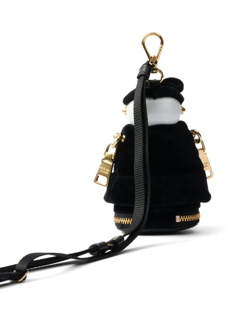 Prada logo-plaque robot bag charm - Black - zdjęcie produktu nr 2