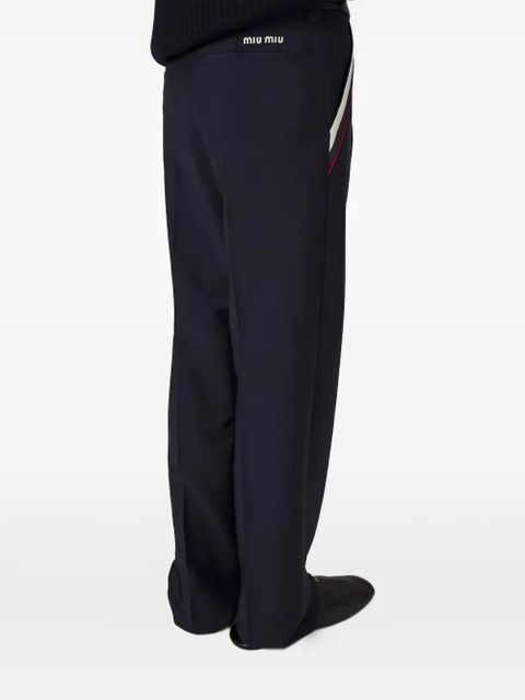 Miu Miu stripe-detail trousers - F0124 NAVY - zdjęcie produktu nr 2