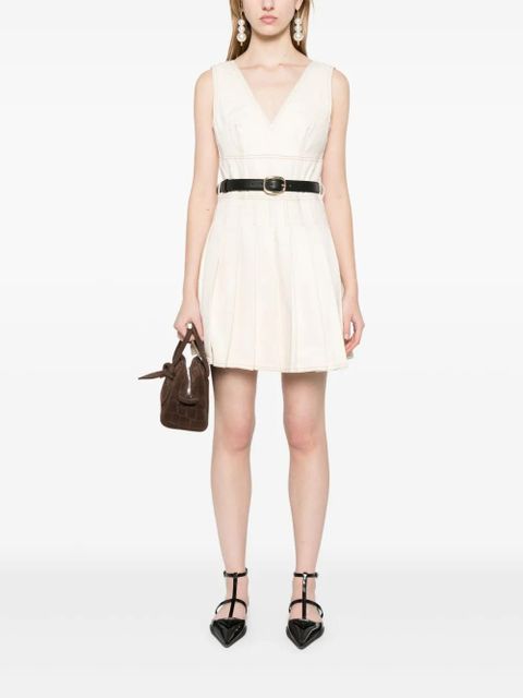 Self-Portrait denim mini dress - Neutrals - zdjęcie produktu nr 2