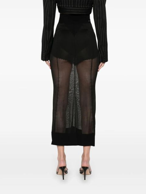 Jean Paul Gaultier knitted maxi skirt - Black