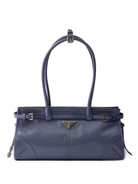 Prada medium Bonnie leather tote bag - Blue - zdjęcie produktu nr 1