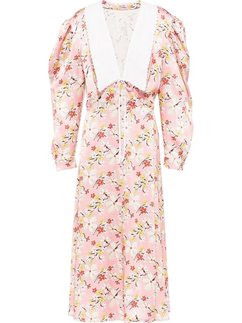 Miu Miu floral print sablé dress - Pink - zdjęcie produktu nr 1
