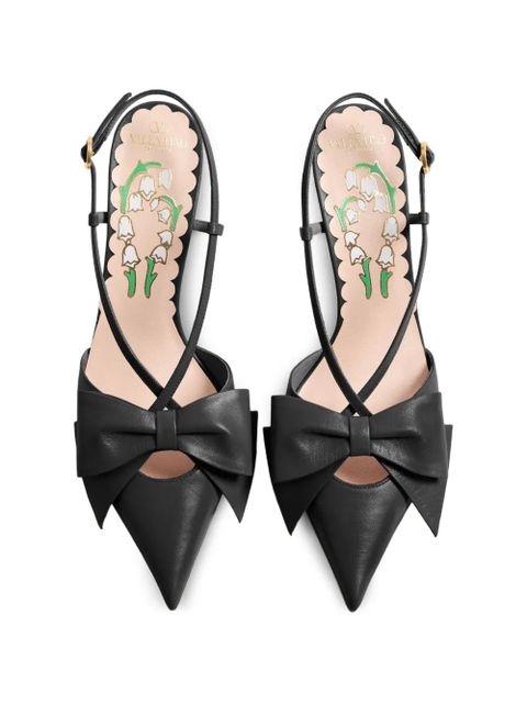 Valentino Garavani Bowow slingback pumps in kidskin 85mm - Black