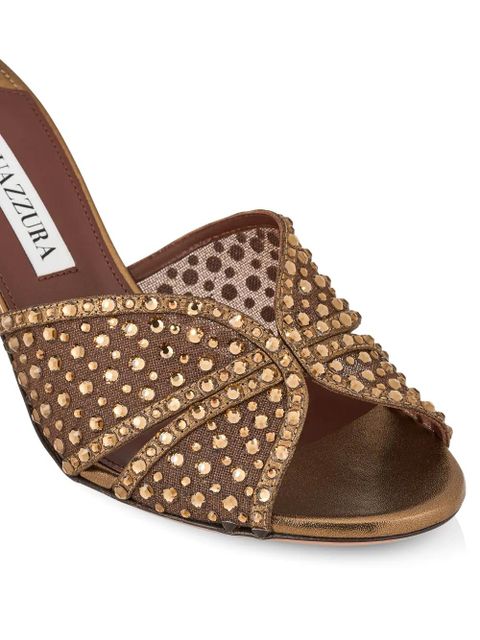Aquazzura embellished open toe sandals - Brown