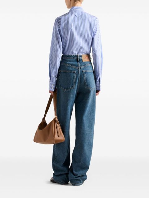 Prada embroidered stripe shirt - Blue