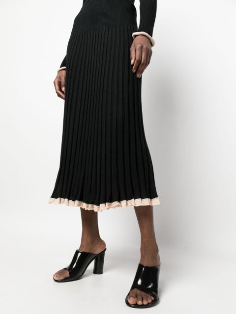 Proenza Schouler ribbed-knit midi skirt - Black