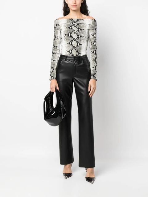 KHAITE snakeskin-print off-shoulder top - White - zdjęcie produktu nr 2