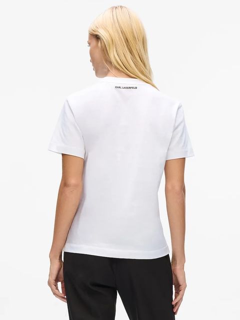 Karl Lagerfeld t-shirt bawełniany IKON damski kolor biały A4W17098 - zdjęcie produktu nr 2