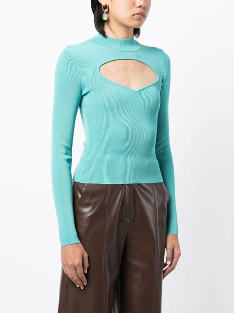 STAUD Cara cut-out detail top - Green