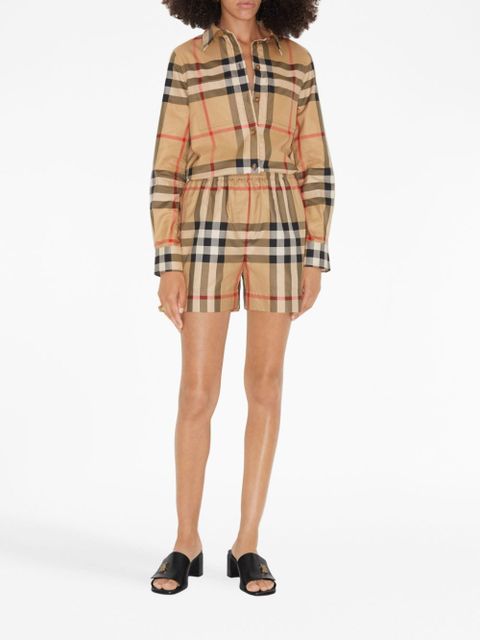 Burberry Vintage Check-pattern cotton shorts - Neutrals - zdjęcie produktu nr 2