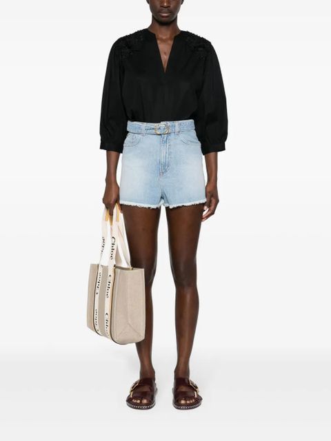 TWINSET belted denim shorts - Blue - zdjęcie produktu nr 2