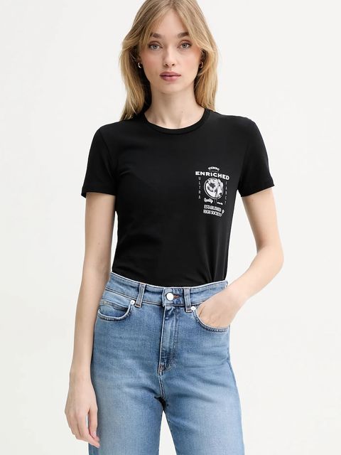 Iceberg t-shirt bawełniany damski kolor czarny F091 6318 - zdjęcie produktu nr 1